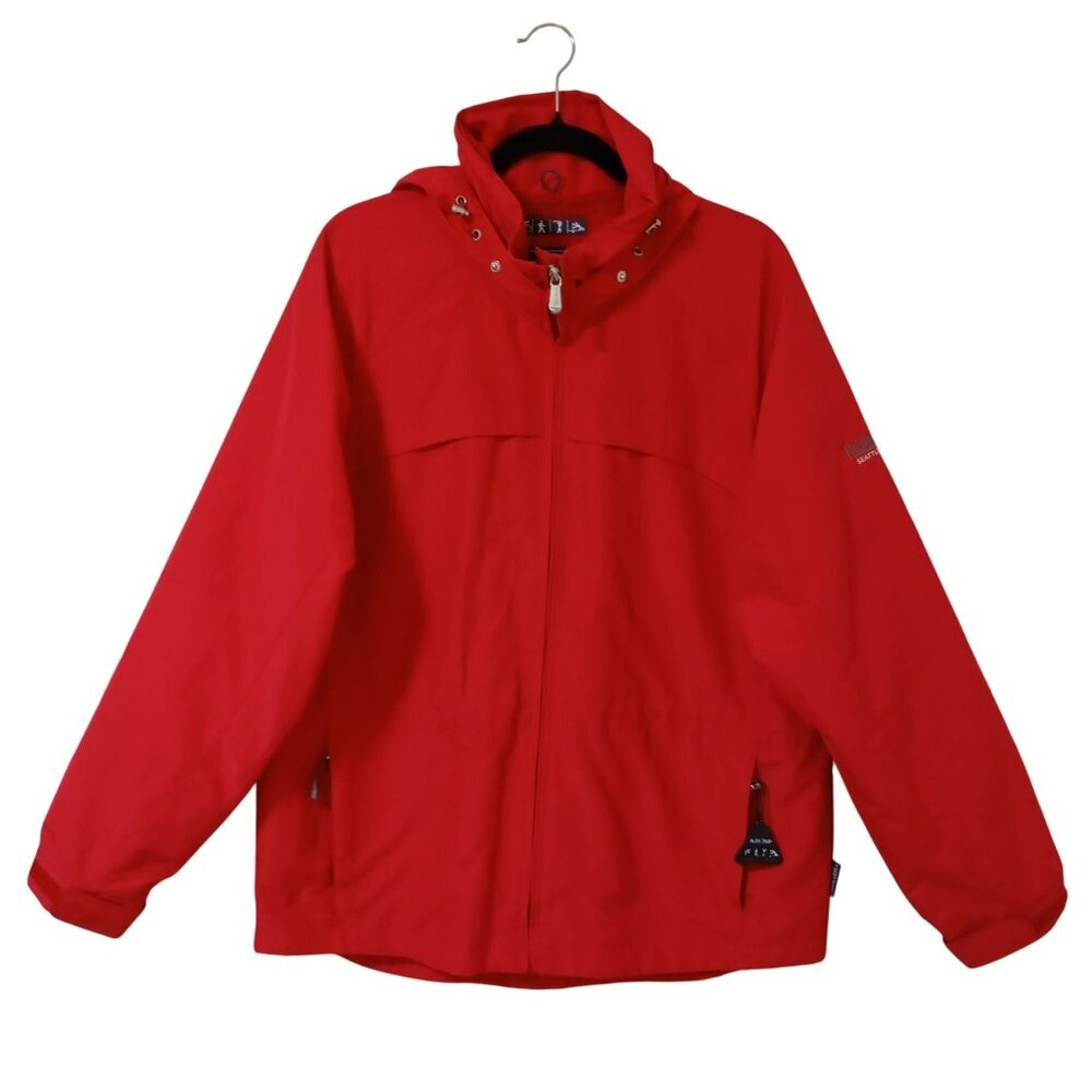 Pacific Trail Ladies Red Hooded Outdoor Jacket M Adjustable Cuffs & Pockets Mens